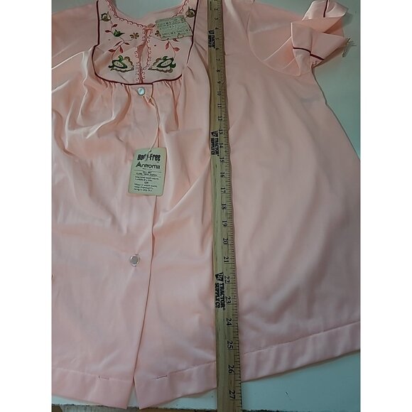 Komar Pajama Set Womens Sz 40 Vintage Button Antron Nylon Embroidered USA Sleep - Picture 12 of 16